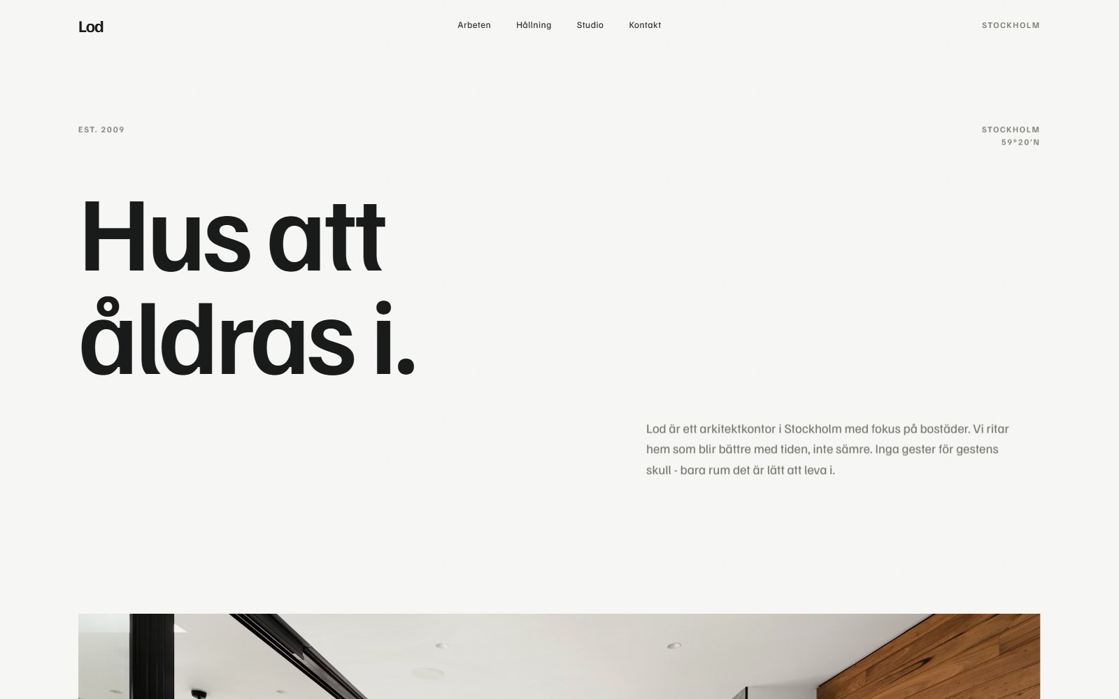 Hemsida-demo för Lod - Arkitektkontor